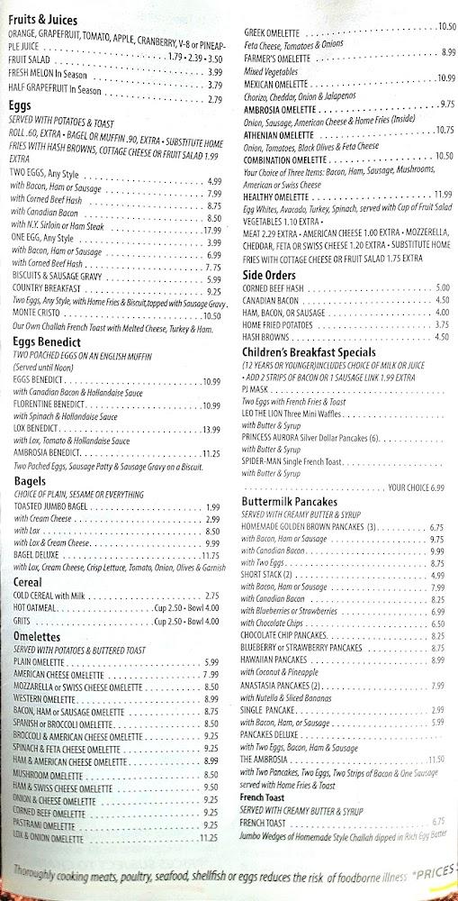 Ambrosia Diner Menu image 3